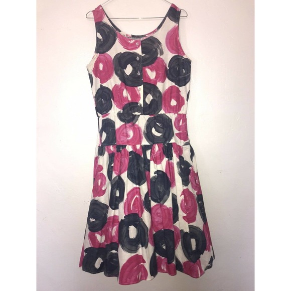 Vintage Krist Gudnason M Sleeveless Dress Circles - Picture 1 of 8